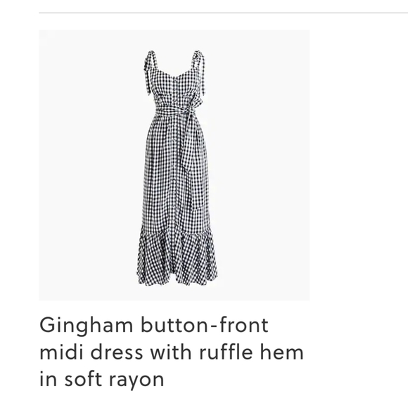 J. Crew Dresses & Skirts - J Crew gingham midi button front dress